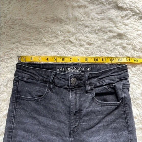 American Eagle Outfitters Charcoal Distressed Skinny Jeans - Picture 12 of 16